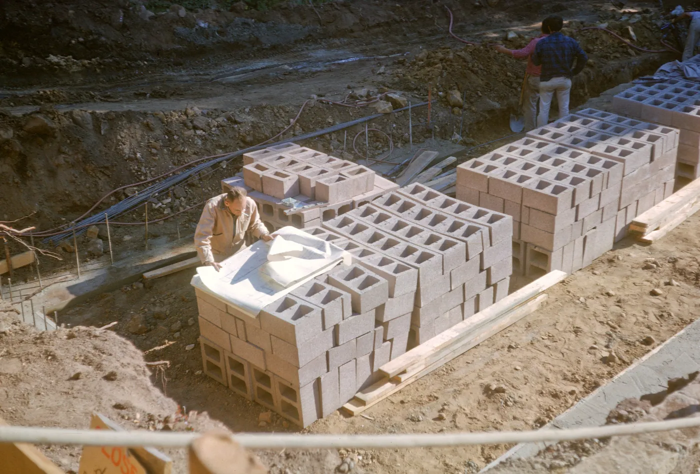 North Wing Construction, cinder blocks