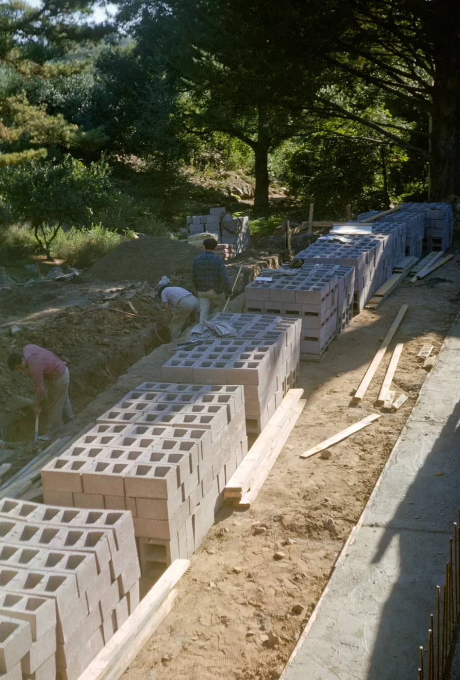 North Wing Construction, cinder blocks