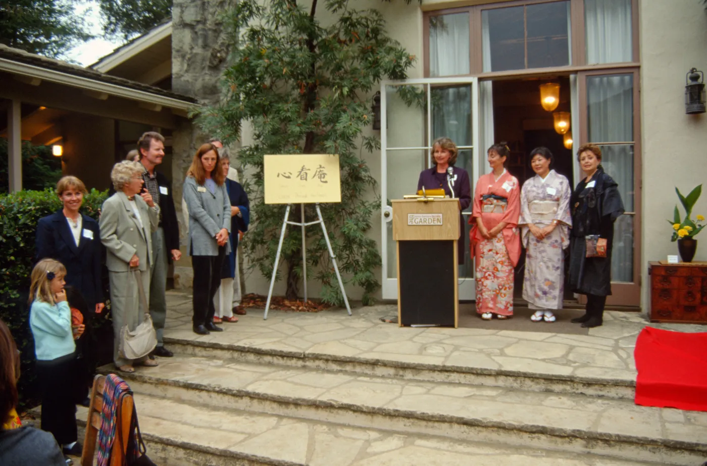 people at tea house event