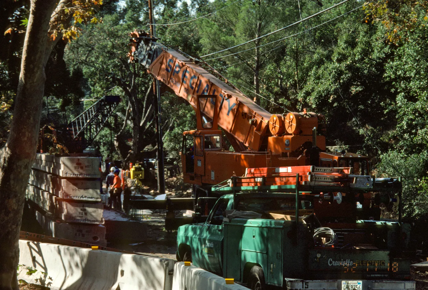 bridge construction on Mission Canyon Road
