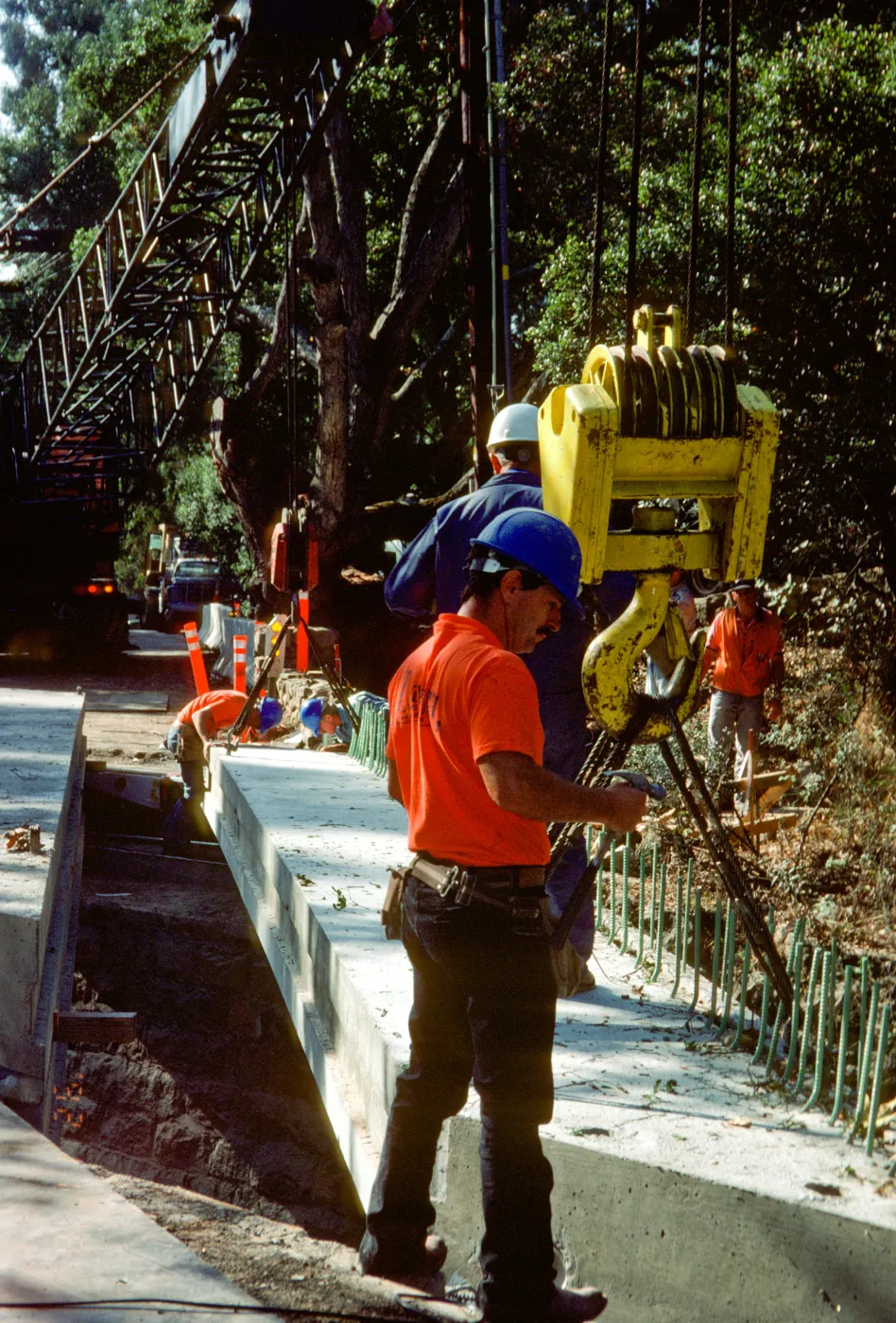 bridge construction on Mission Canyon Road