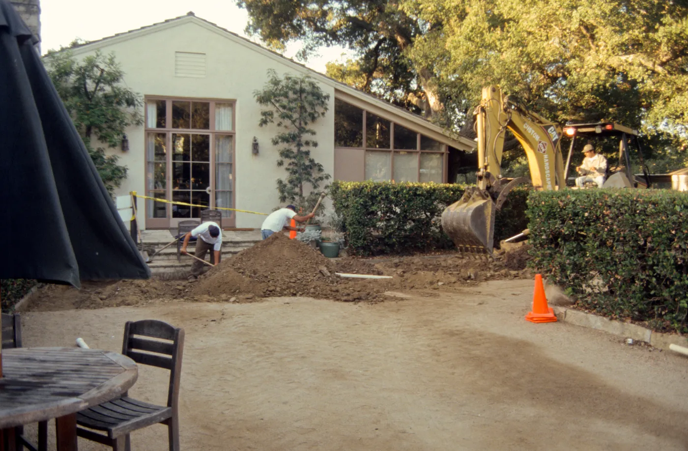 New pavered courtyard