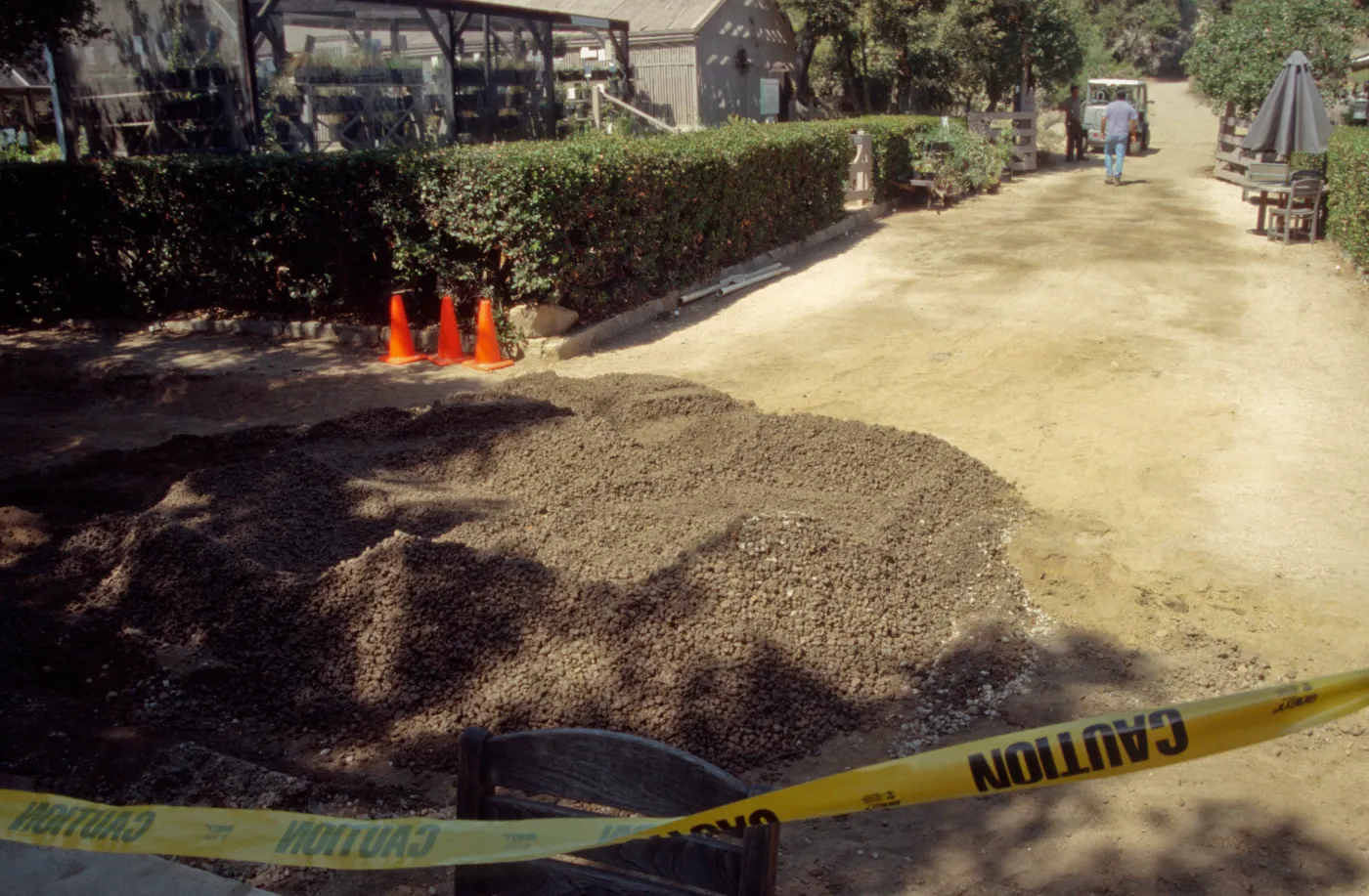 New pavered courtyard