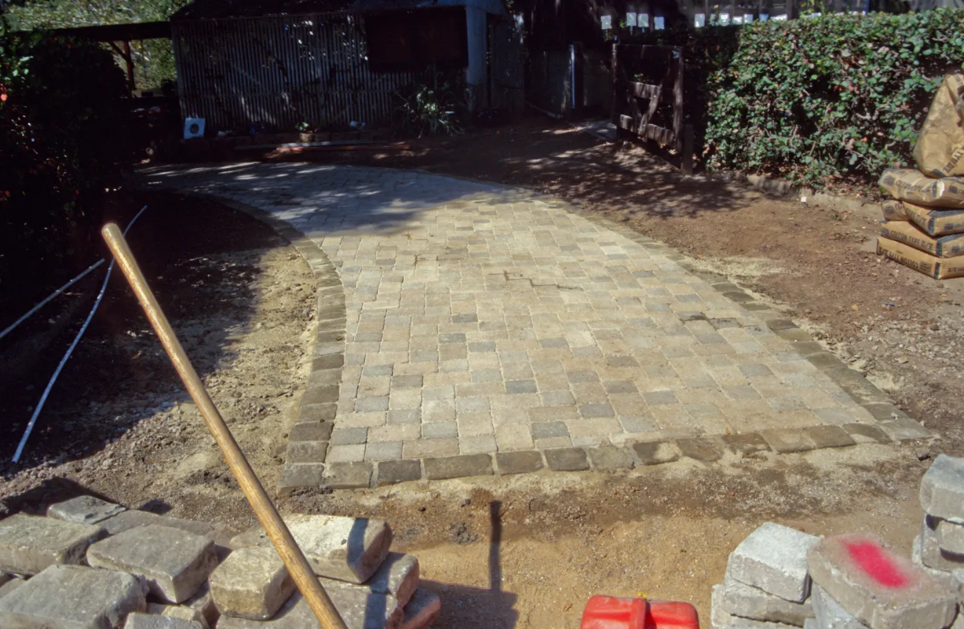 New pavered courtyard