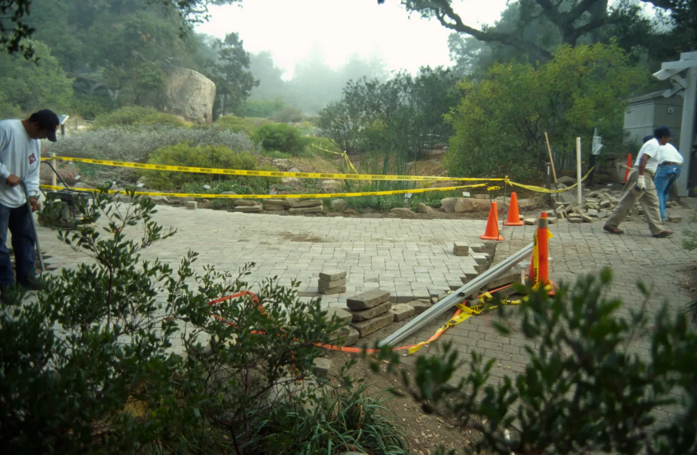 New pavered path at Garden Entrance