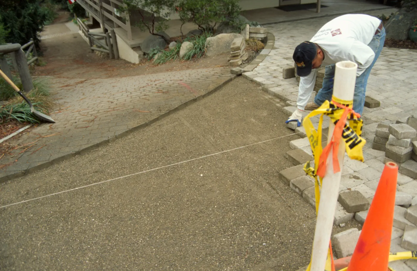 New pavered path at Garden Entrance