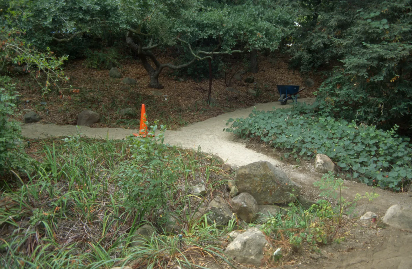 Pavering the path outside the Arroyo Room