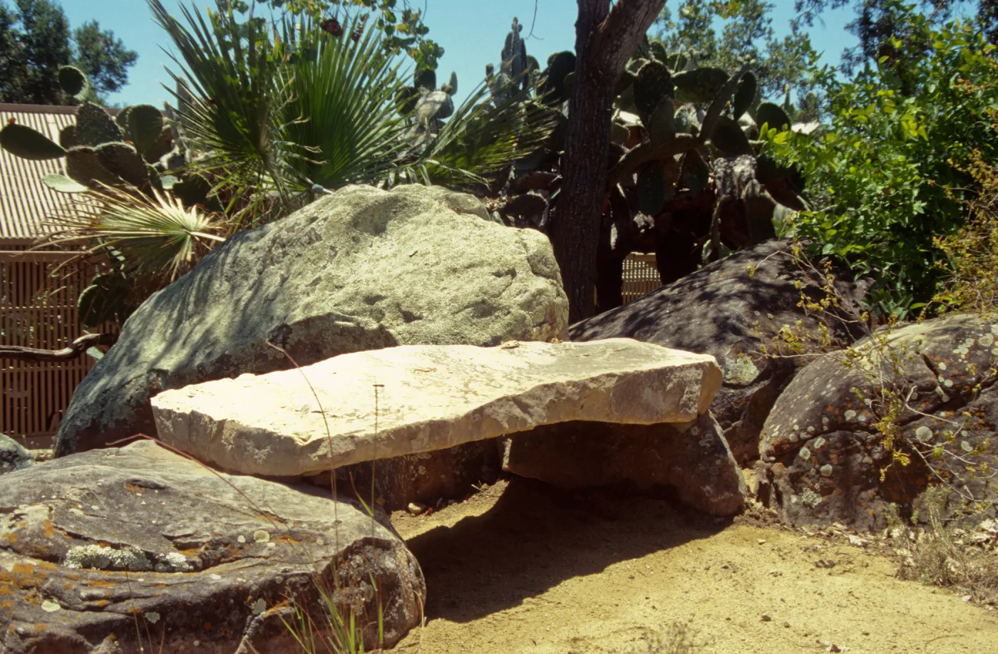new stone bench in Desert Section, Pritzlaff Bench, 2000