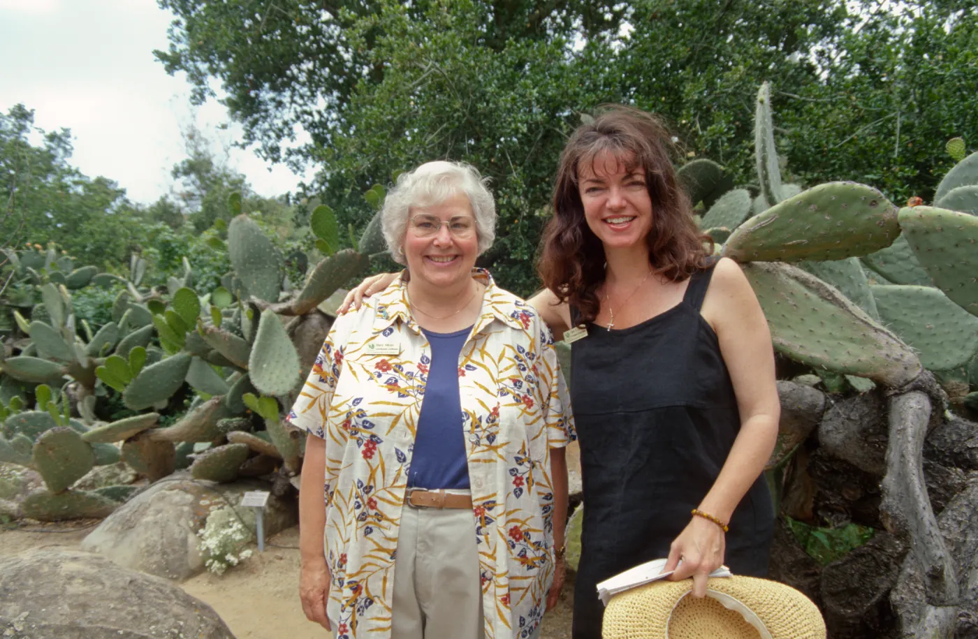 Mary Allcott and Clare Fleming, Dedication event, Pritzlaff Bench, 2000