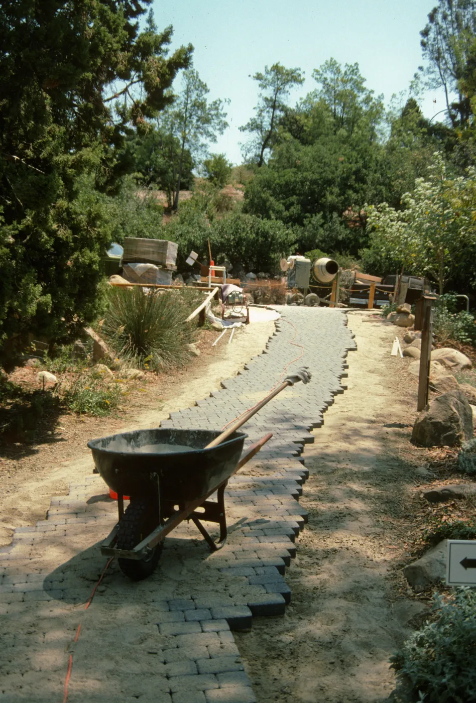 construction of new cobble stone path, Garden Entrance
