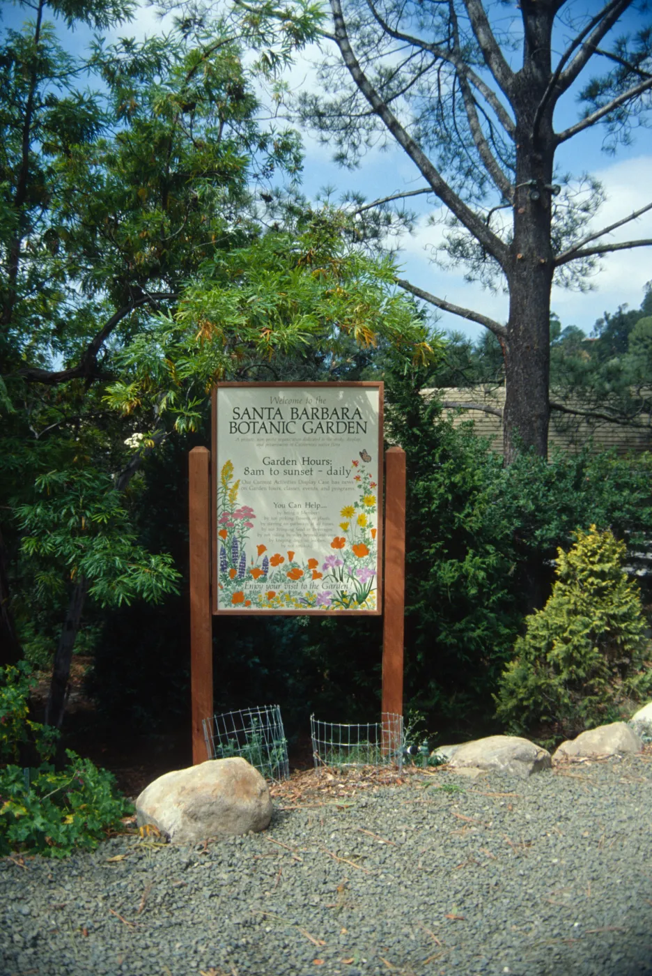 Santa Barbara Botanic Garden entrance sign