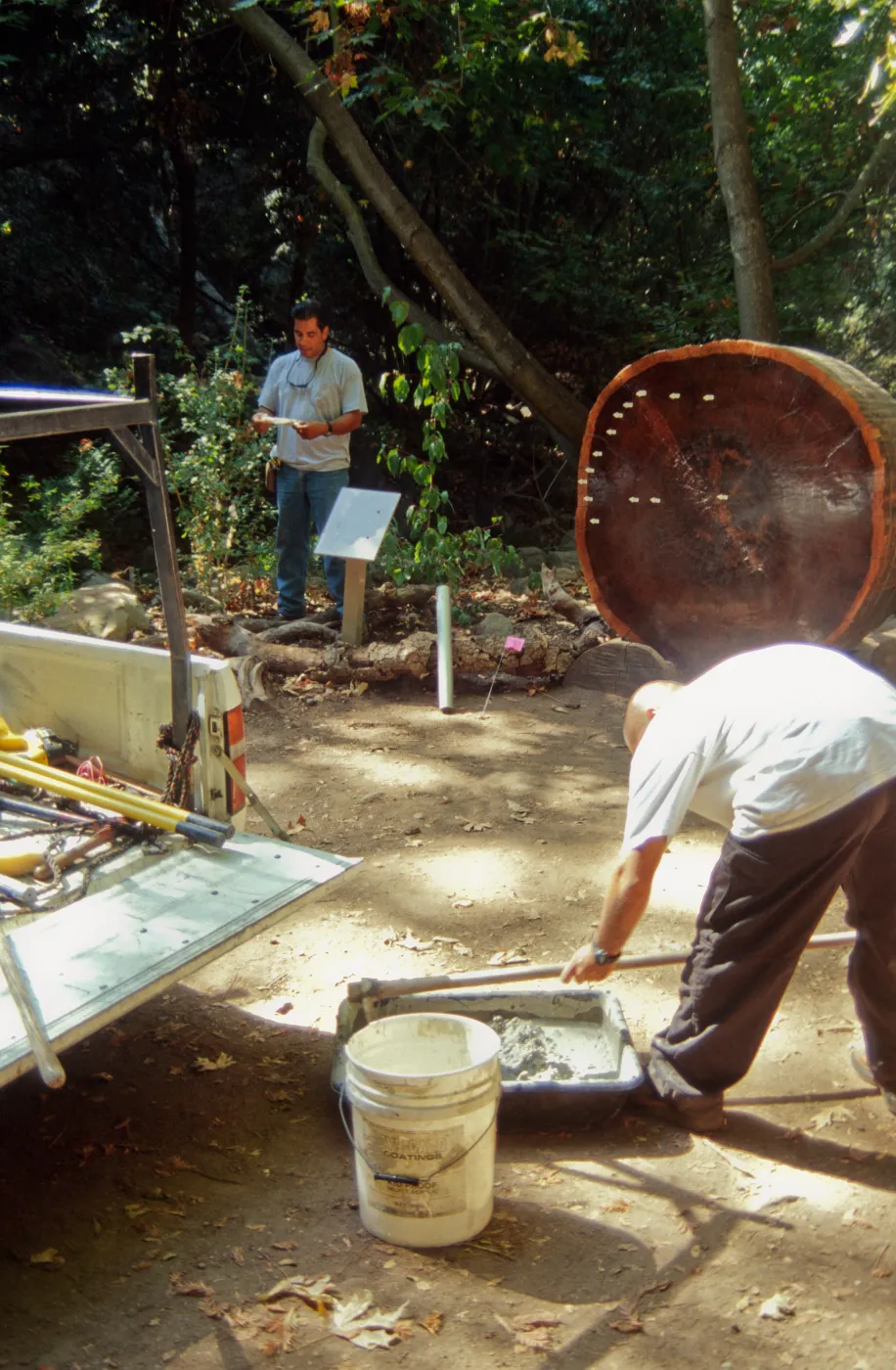 Redwood Cross-section, mounting the information panel