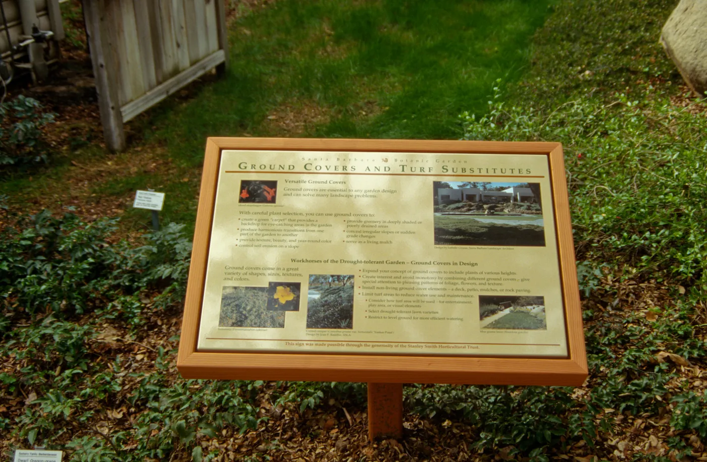 'Ground Covers and Turf Substitutes' Interpretive Panel, Home Demonstration Garden