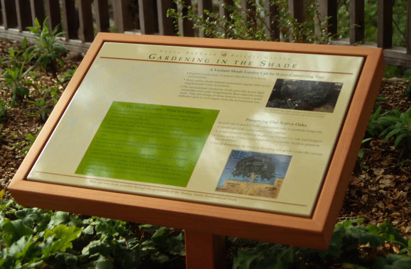 'Gardening in the Shade' Interpretive Panel, Home Demonstration Garden