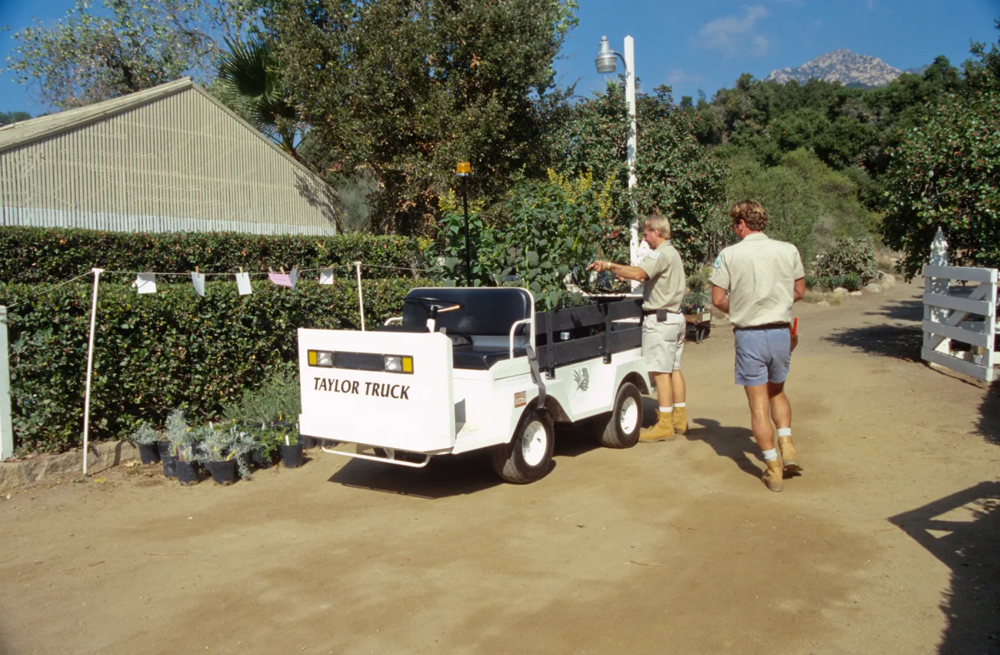 Taylor Truck, new electric cart in the SBBG Courtyard