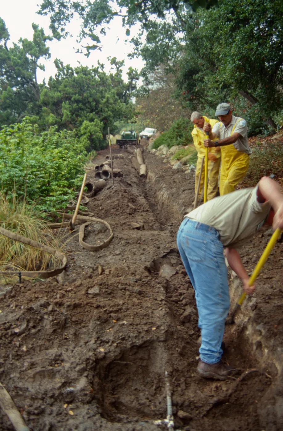 Broken water main in the Meadow