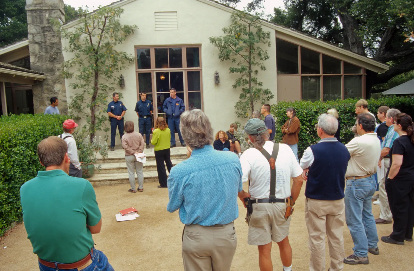 Fire Drill, SBBG staff emergency preparation exercise, Courtyard