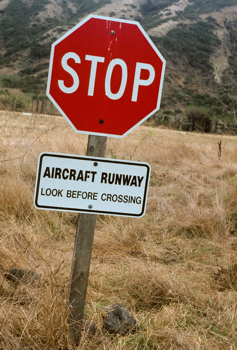 Stop Sign, Christy Airfield, Santa Cruz Island