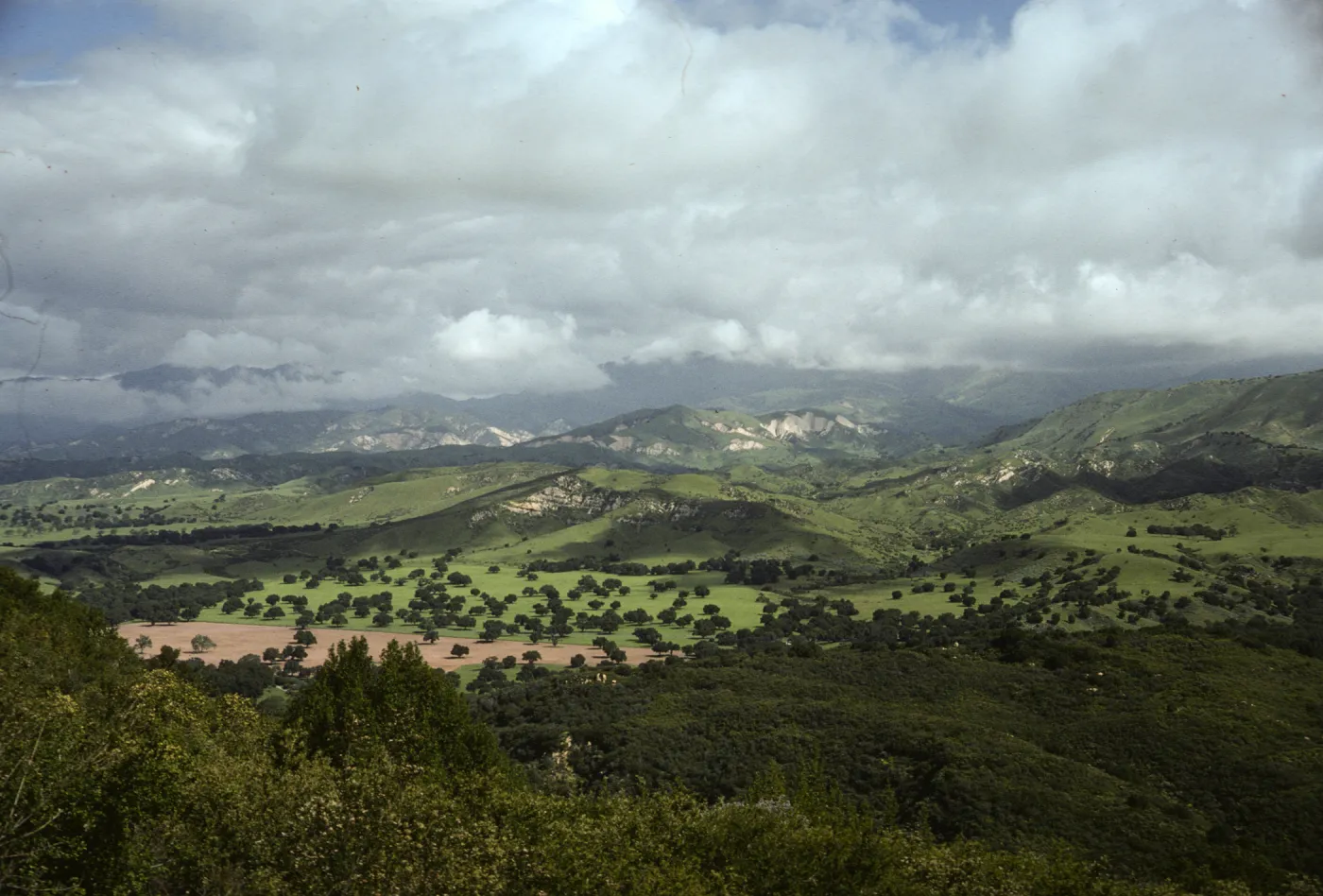 clouds over the Santa Ynez Valley, vista point on San Marcos, viewing north