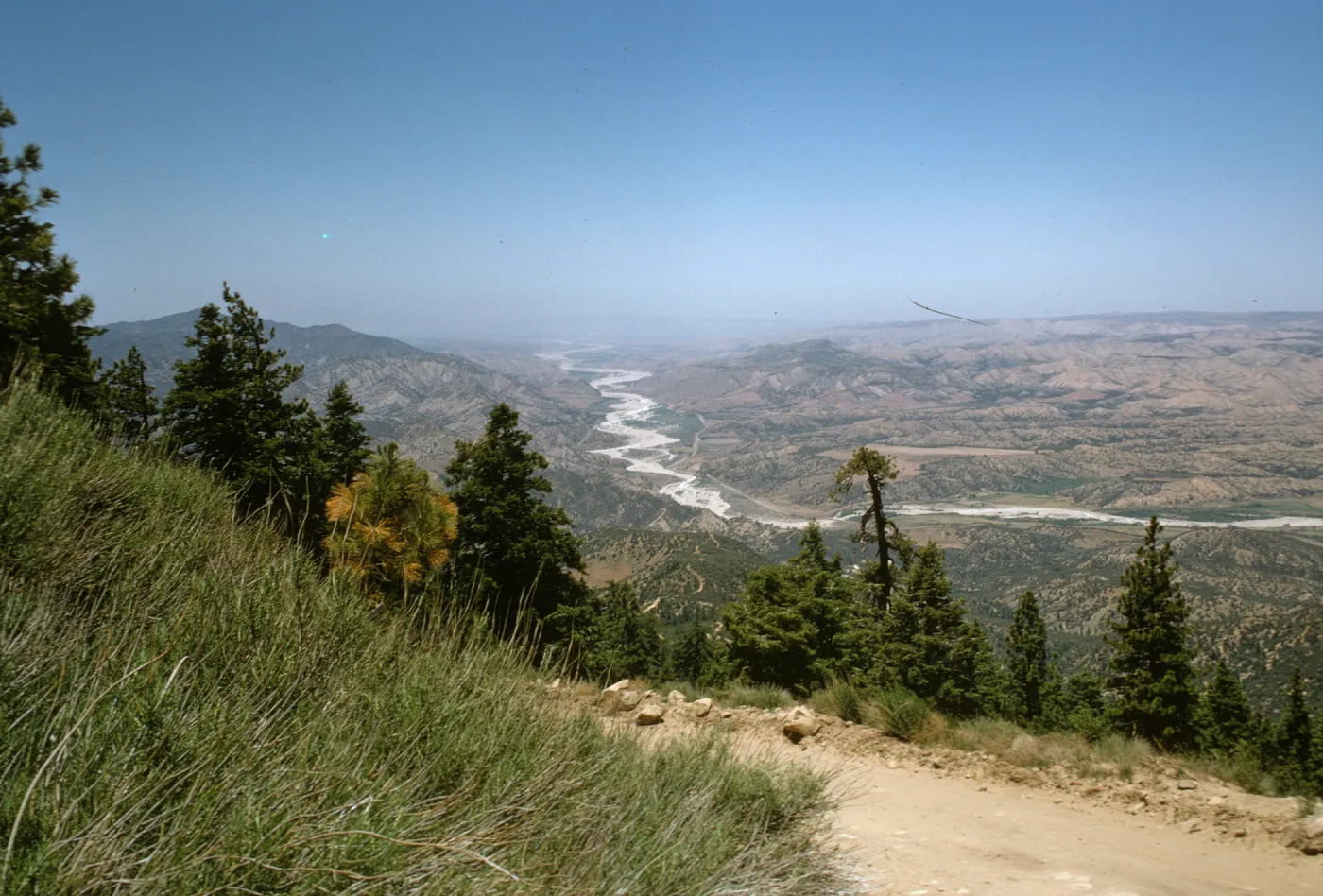 Cuyama River, view from Reyes Peak ridge