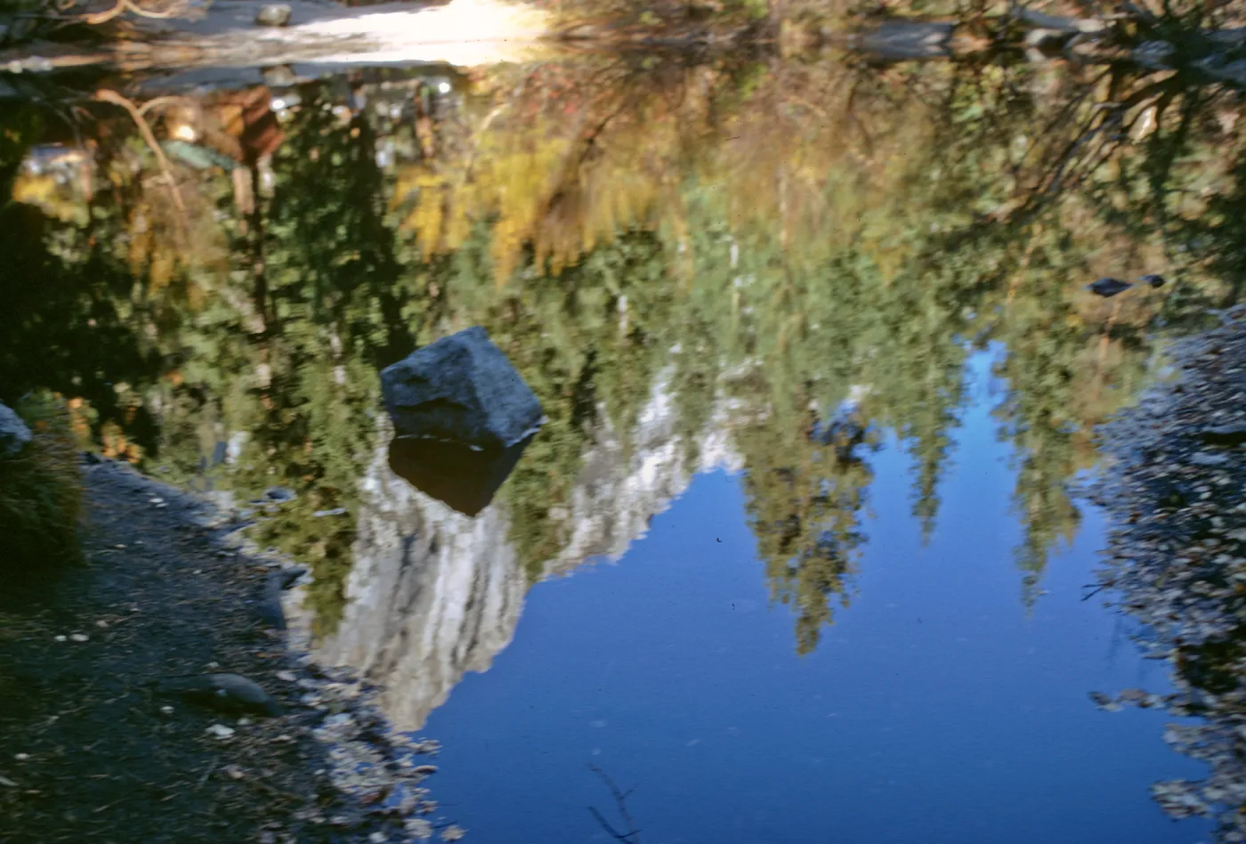 reflection, granite wall north of Whitney Portal