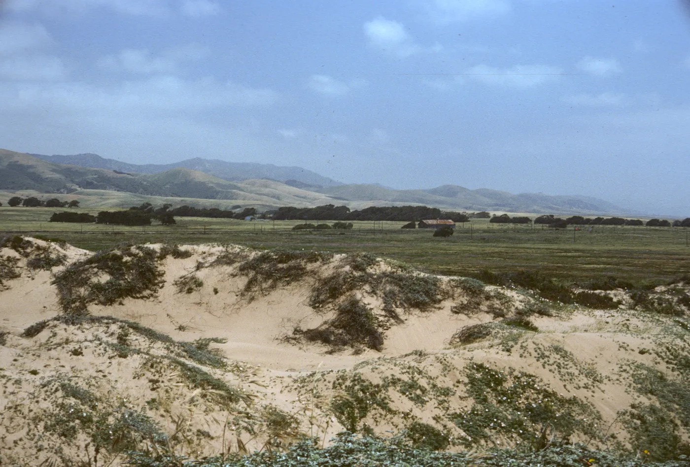 Point Conception toward east, Cojo (Bixby) Ranch headquarters