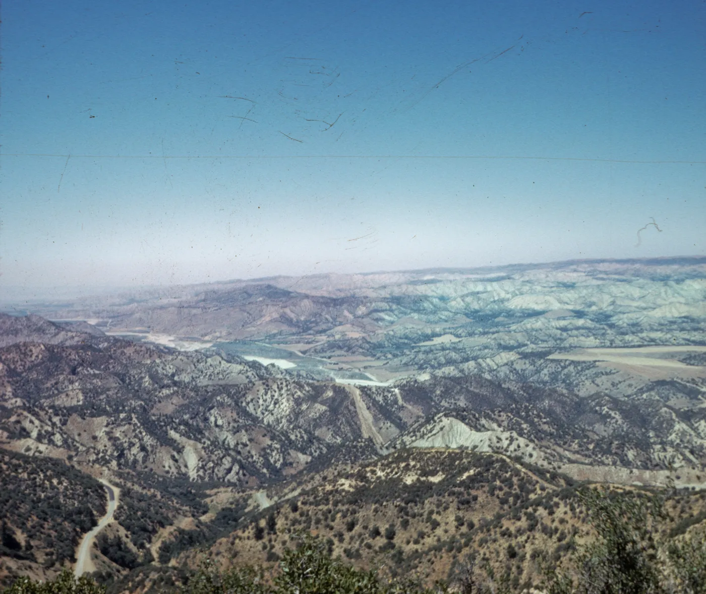 looking north from Reyes Ridge Road to Highway 33, Cuyama River Wash