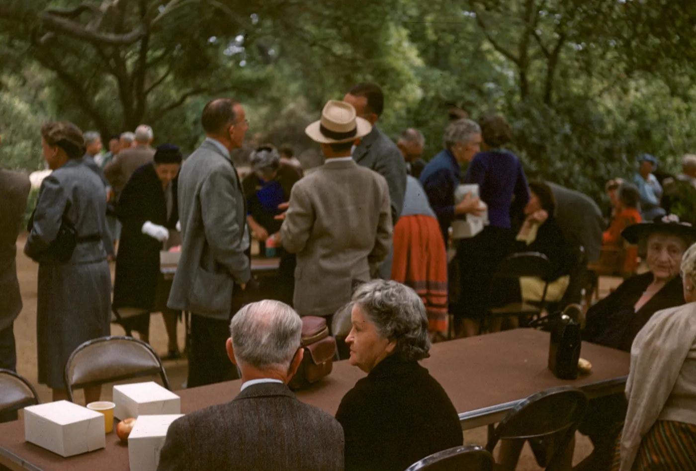 SBBG Members Day, 1959, under the oaks