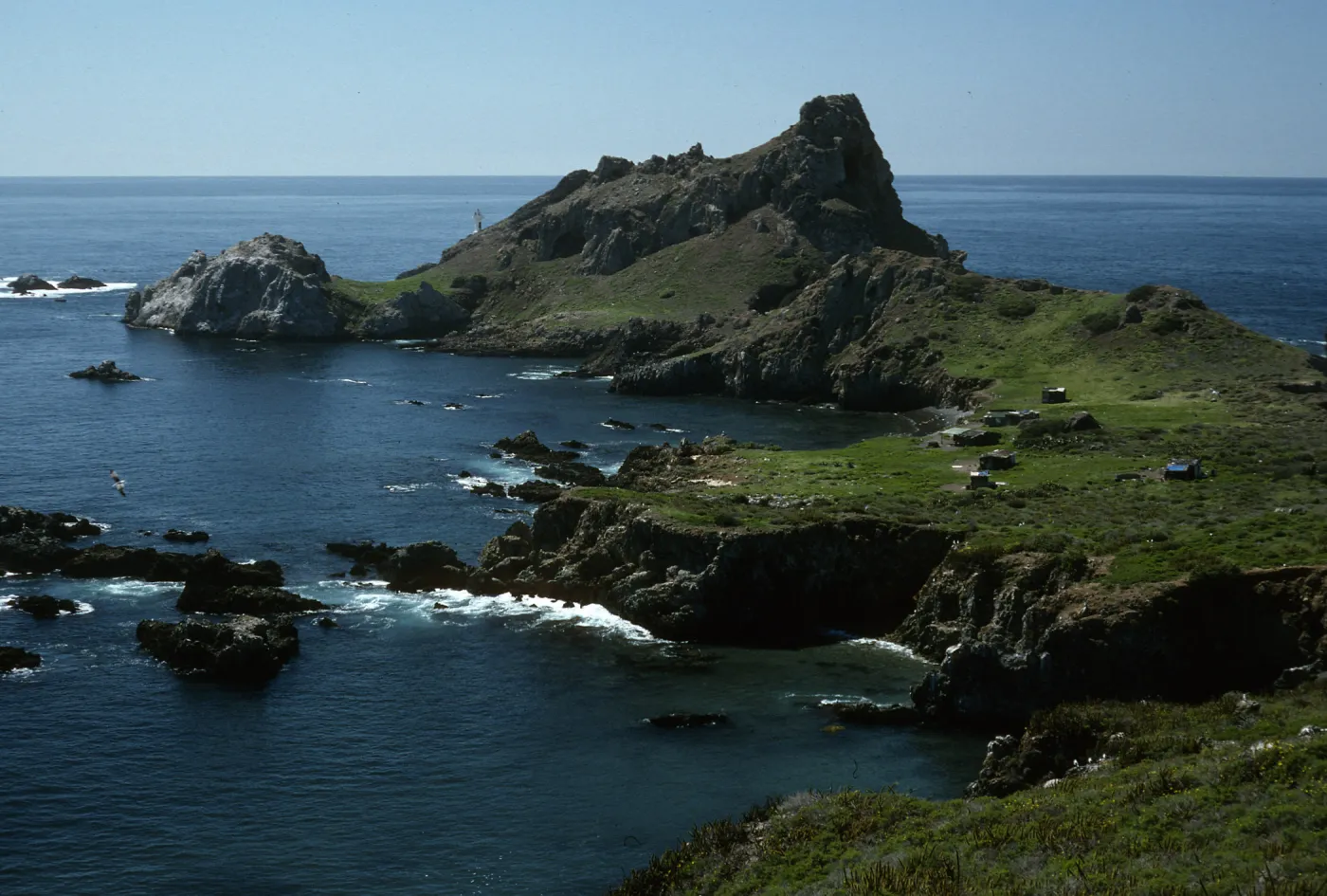 Village and cove, S. end, Todos Santos Islands