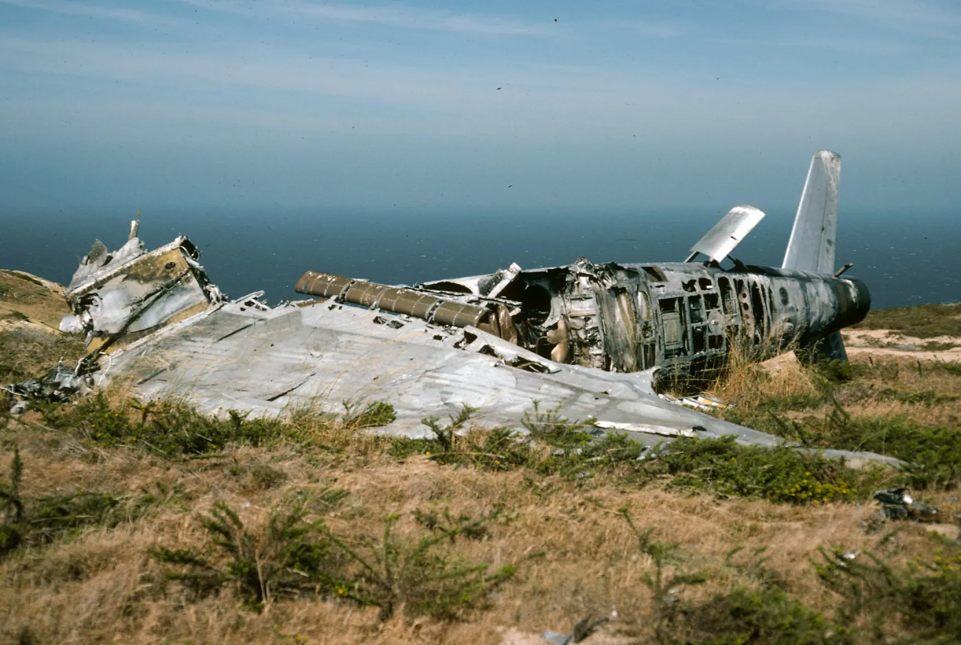 San Nicolas Island, plane wreck, northeast of runway