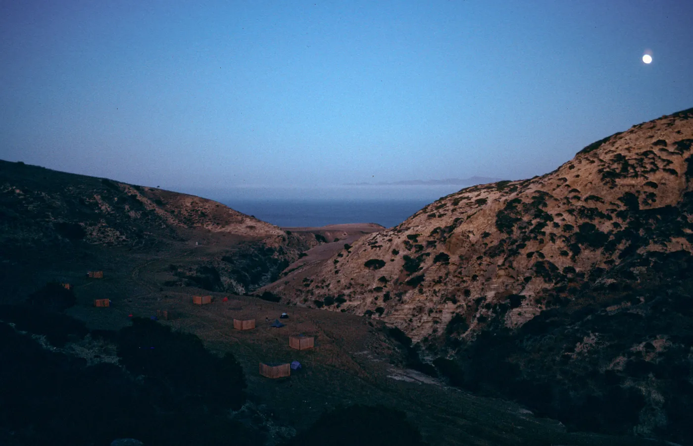 moon over campground, Water Canyon, Santa Rosa Island
