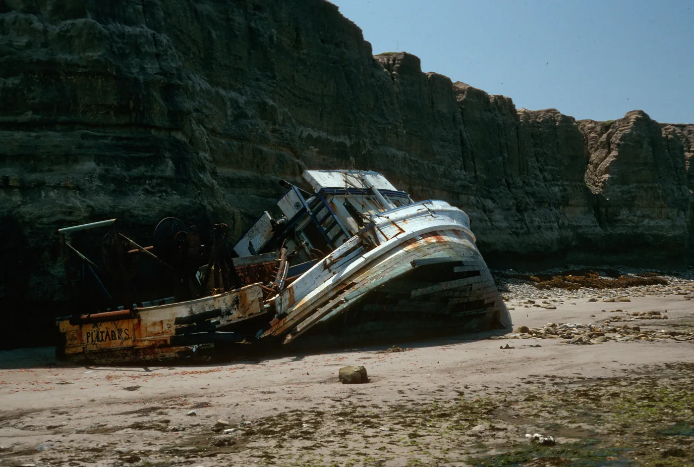 wreck of Pleides (Long Beach), below Orr's Camp, Santa Rosa Isl.