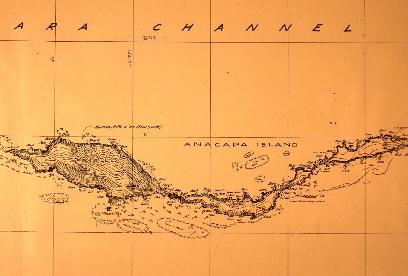 Old chart, Anacapa Island