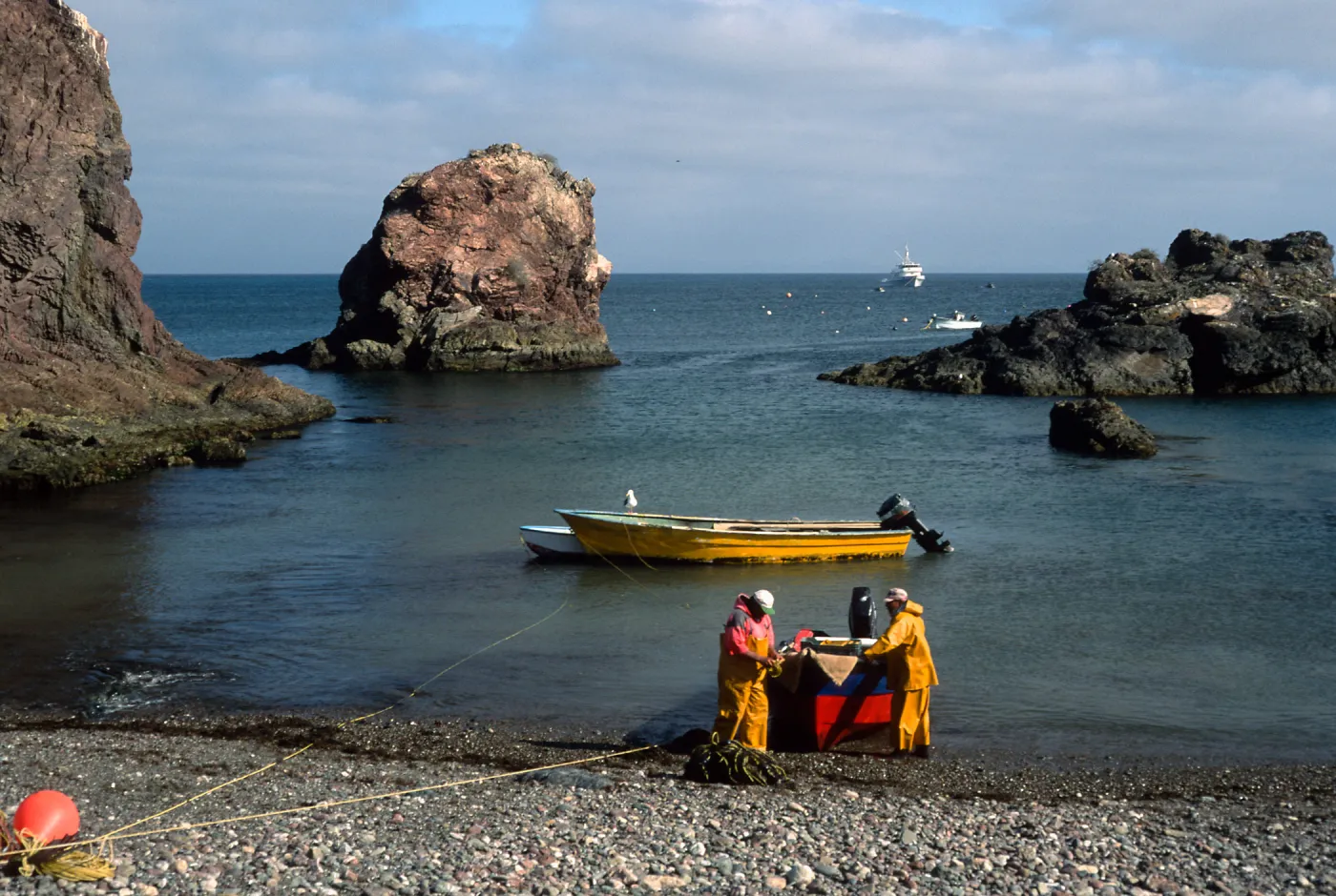 West San Benito Island, fishermen