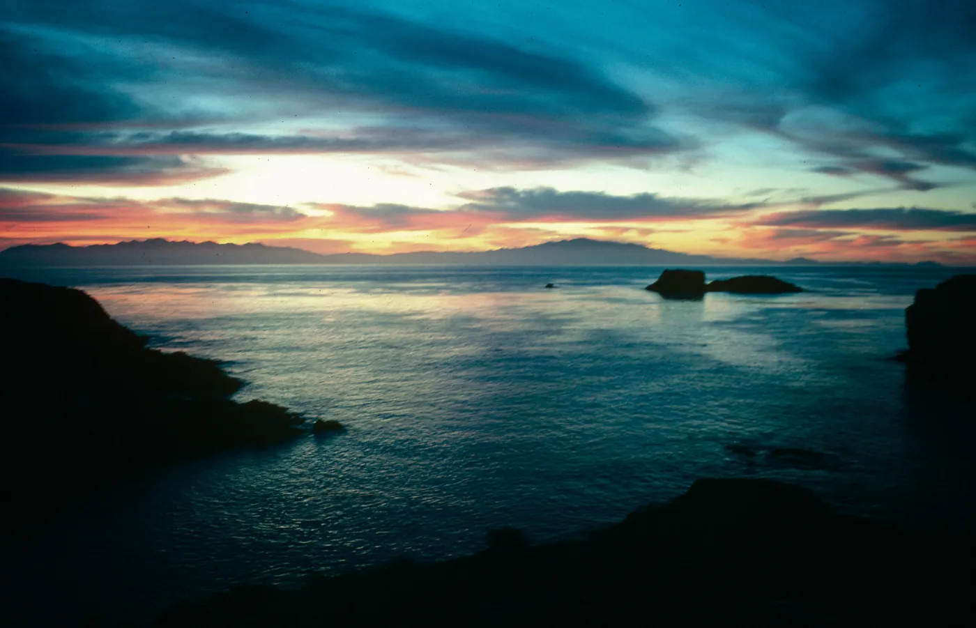 East San Benito Island, sunrise over Cedros Island