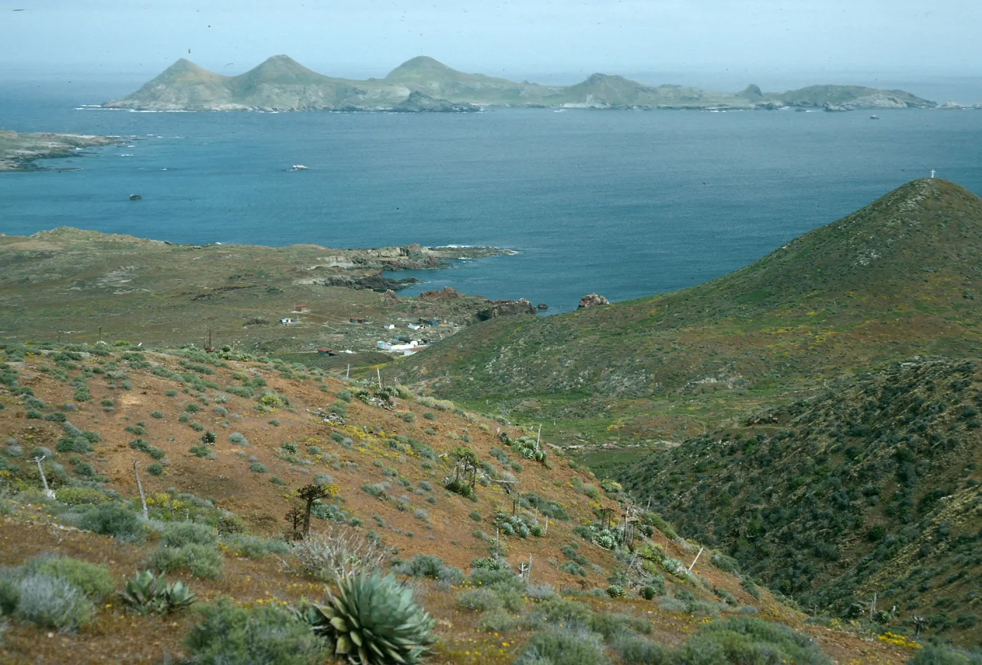 West San Benito Island, view of East Island from ridgetop