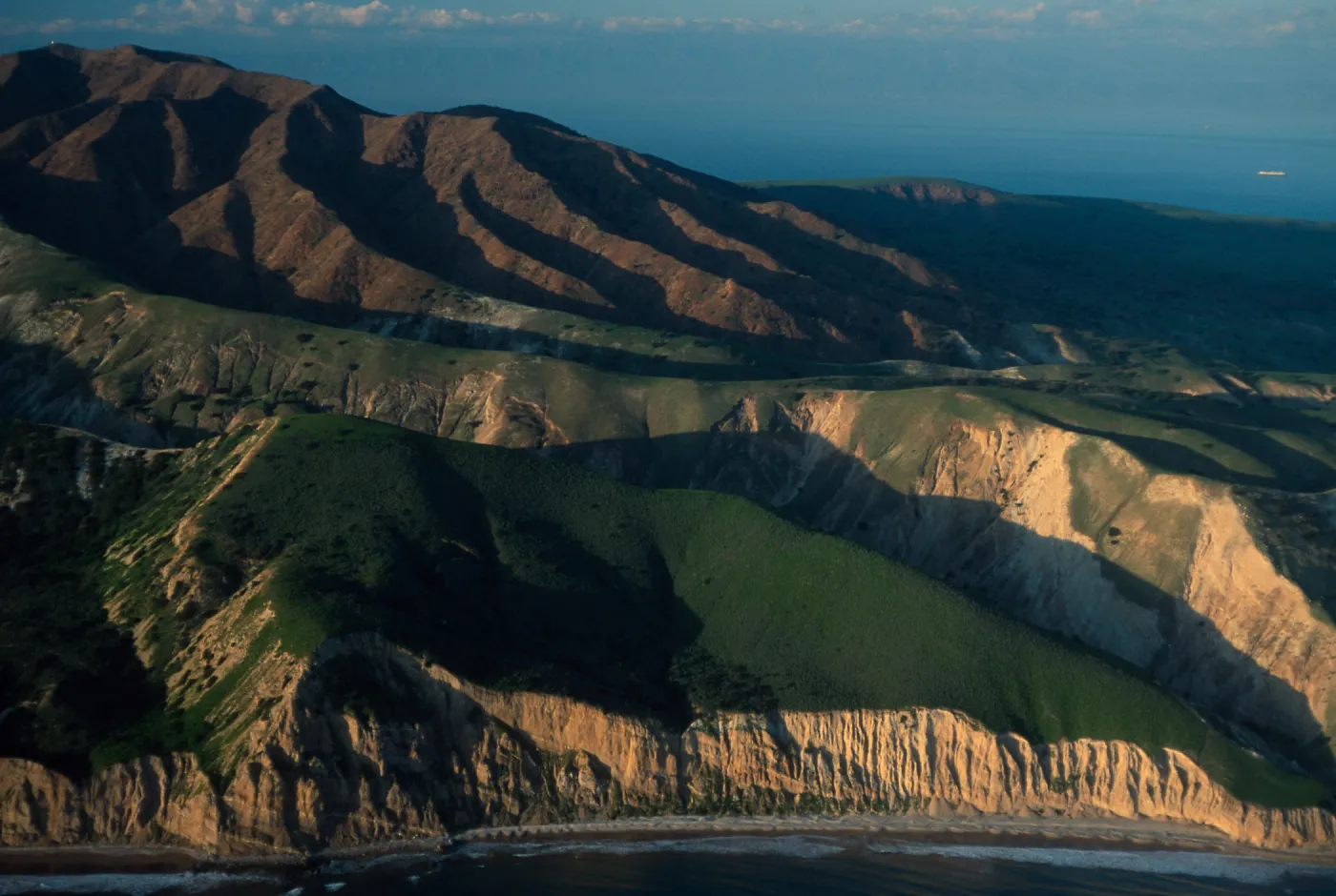 Santa Cruz Island, Southeast side, Montanon Canyon, Nature Conservancy, National Park Service fenceline
