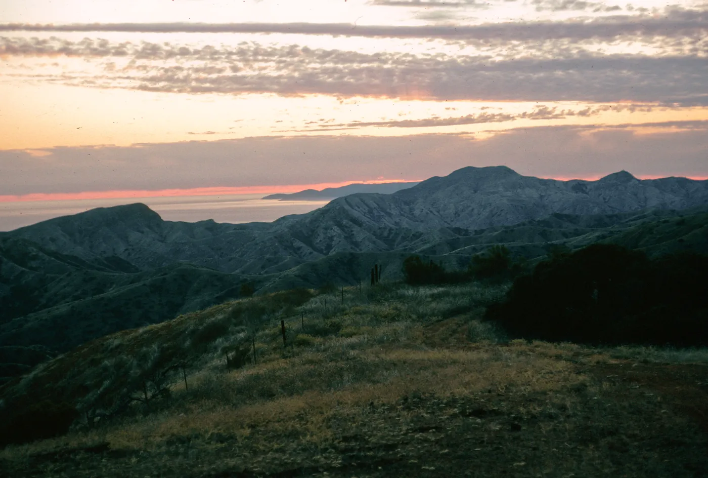 Santa Cruz Island, sunset, South ridge