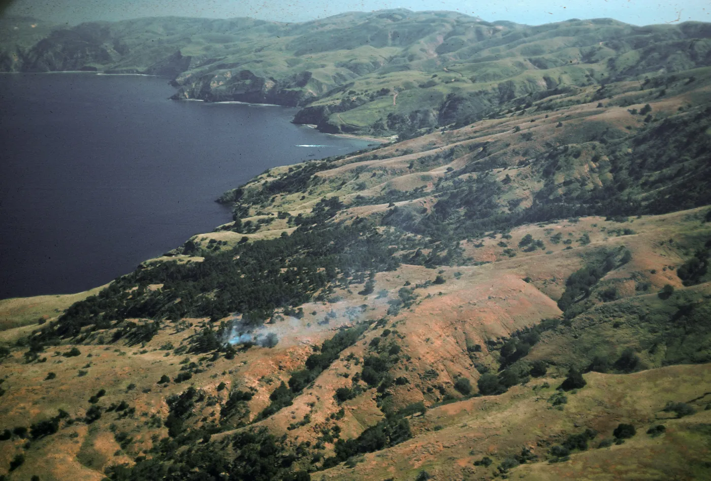 Santa Cruz Island, fire just East of Twin Harbor