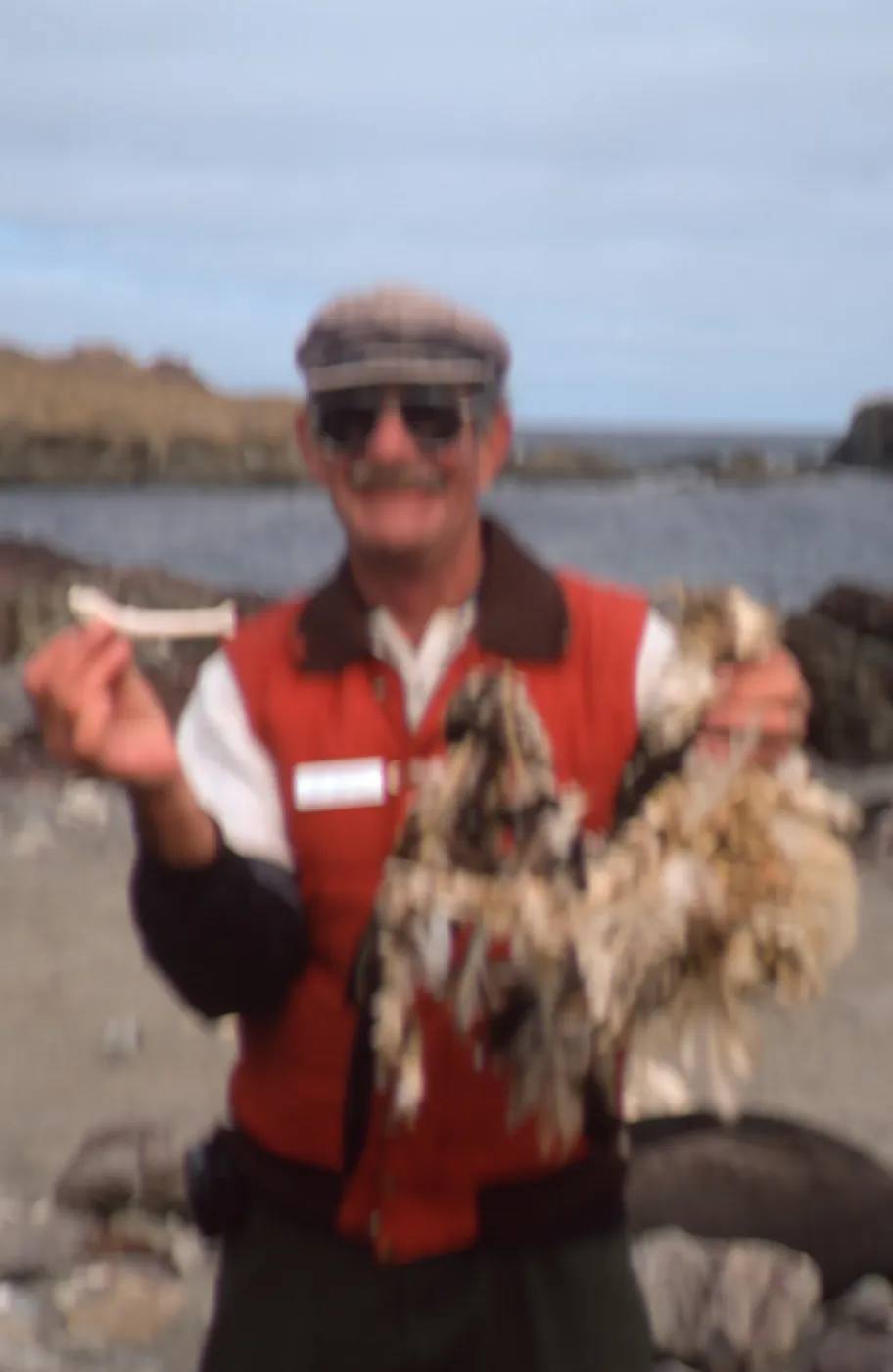 West San Benito Island, Bill Samaras w/penis bone & Osprey