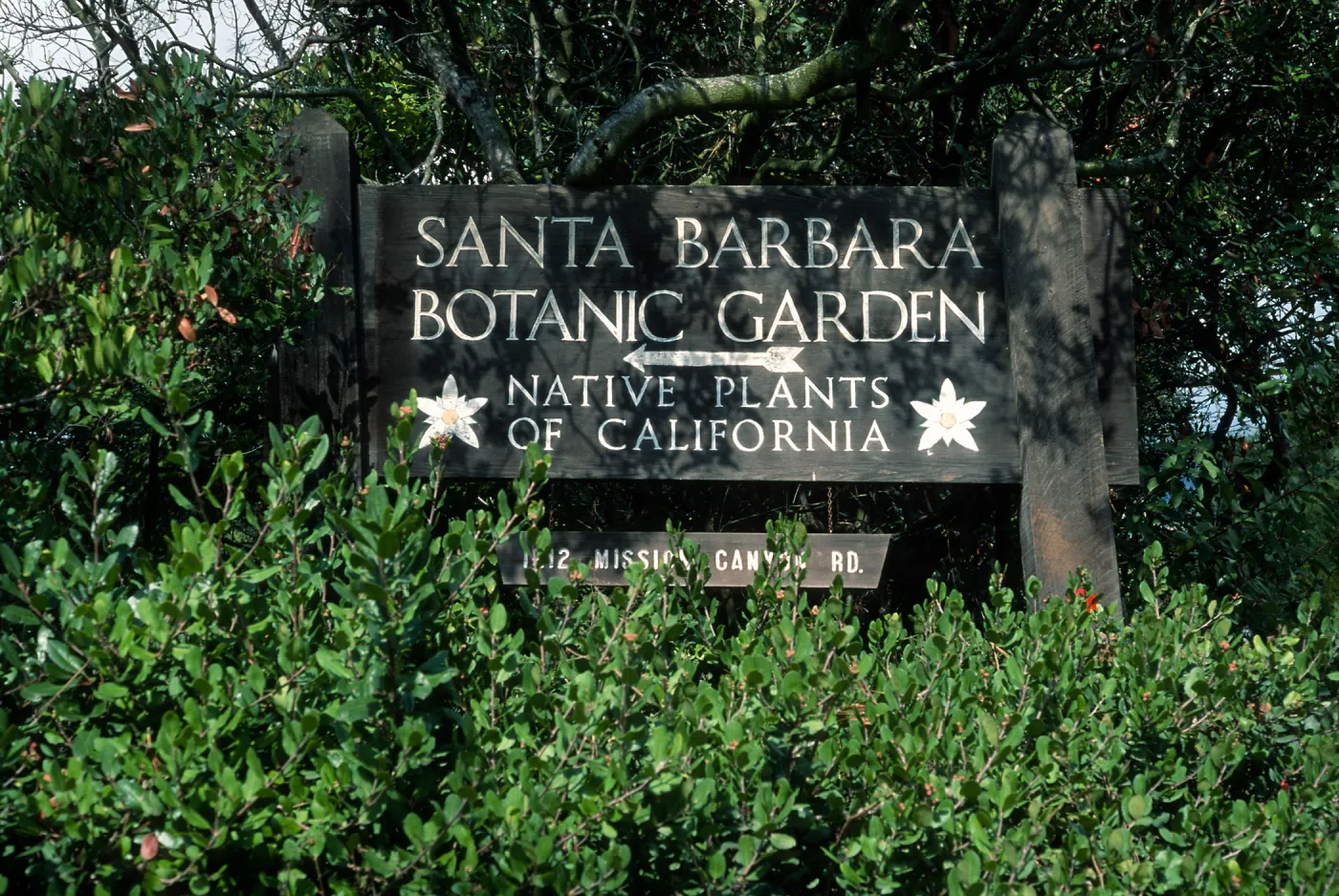 Santa Barbara Botanic Garden, SBBG entrance sign