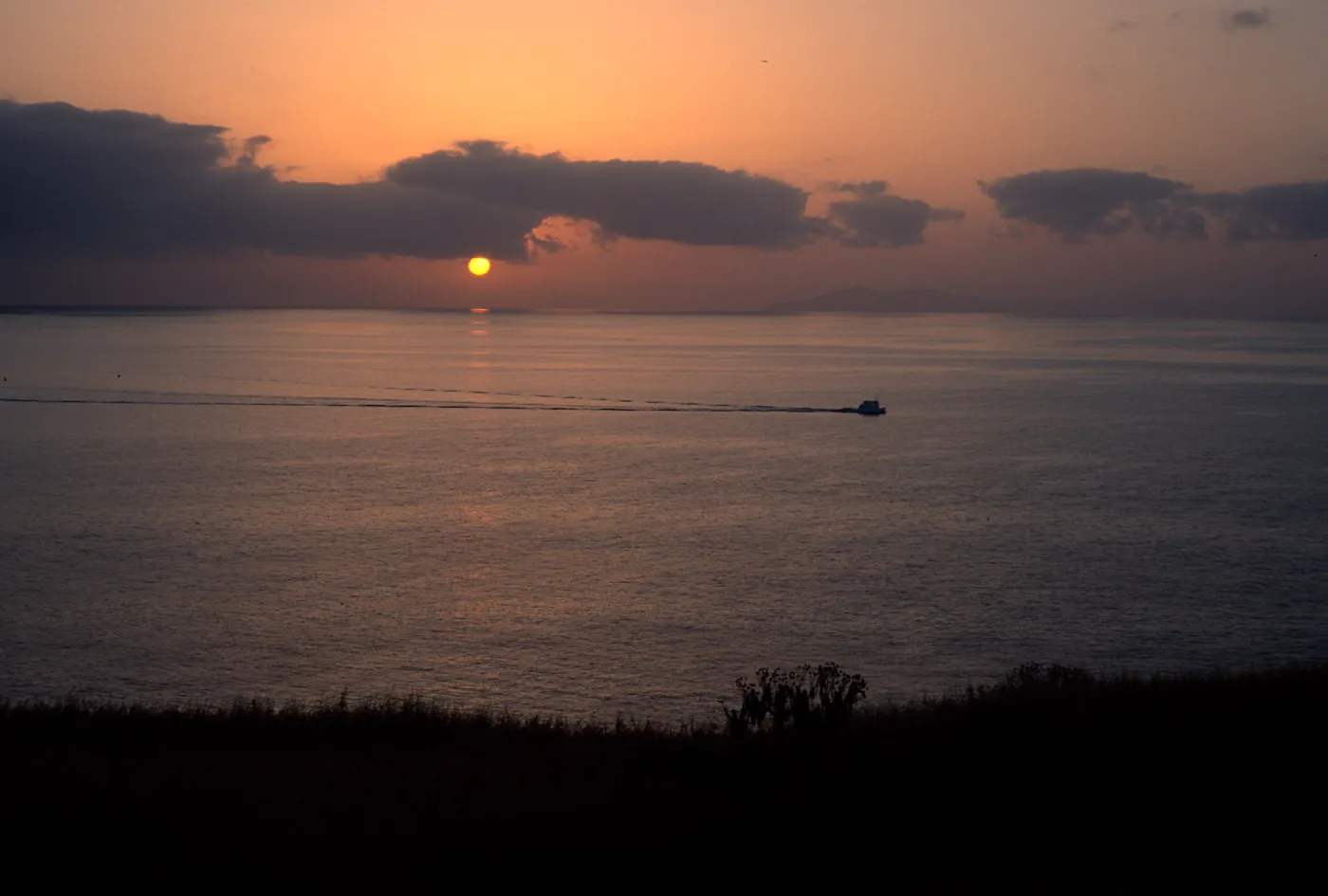 Sunrise and Boat, Santa Barbara Island