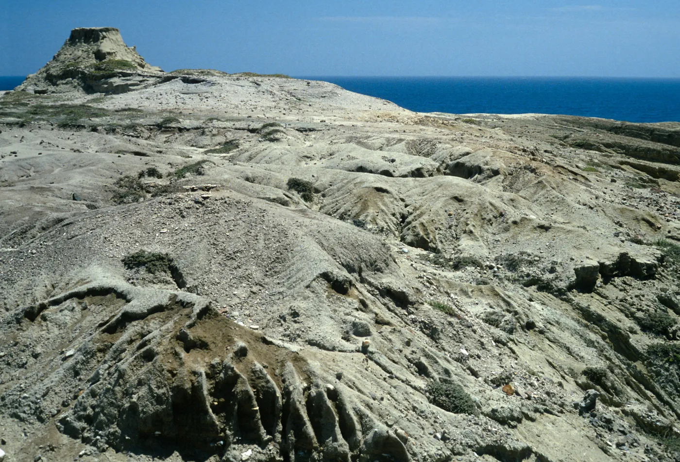 Santa Cruz Island, eroded flats, just North of Near Point