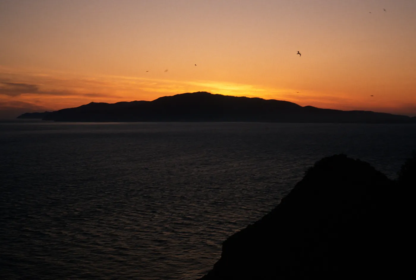 West Anacapa Island, sunset over Santa Cruz Island
