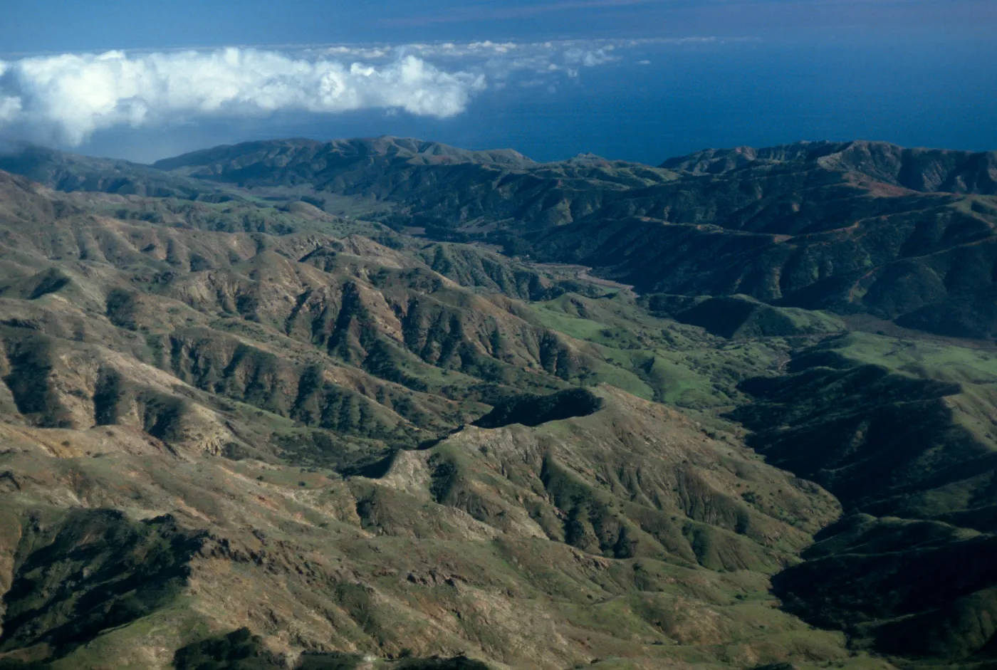 Santa Cruz Island, North ridge of Picacho Diablo & Central Valley