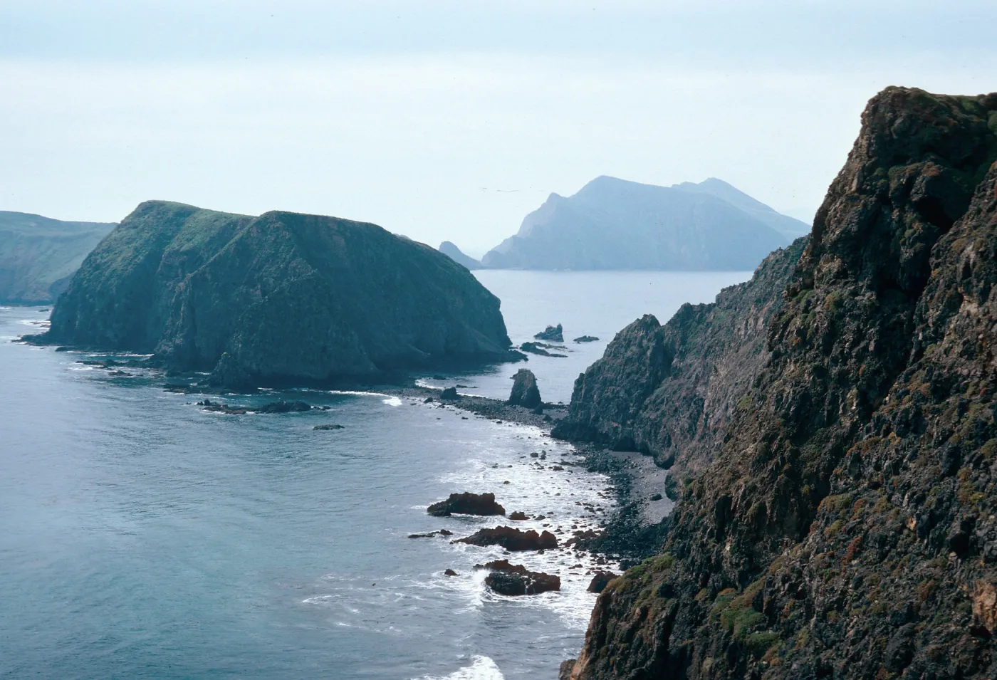 landbridge between East & Middle Anacapa Islands at low tide (~0.6 feet), Middle Anacapa Island