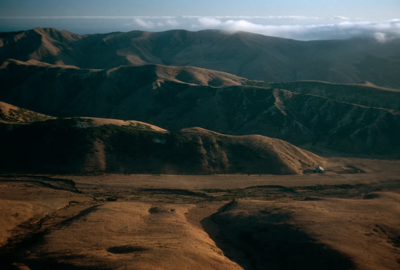 Christy barn, from plane, Santa Cruz Island