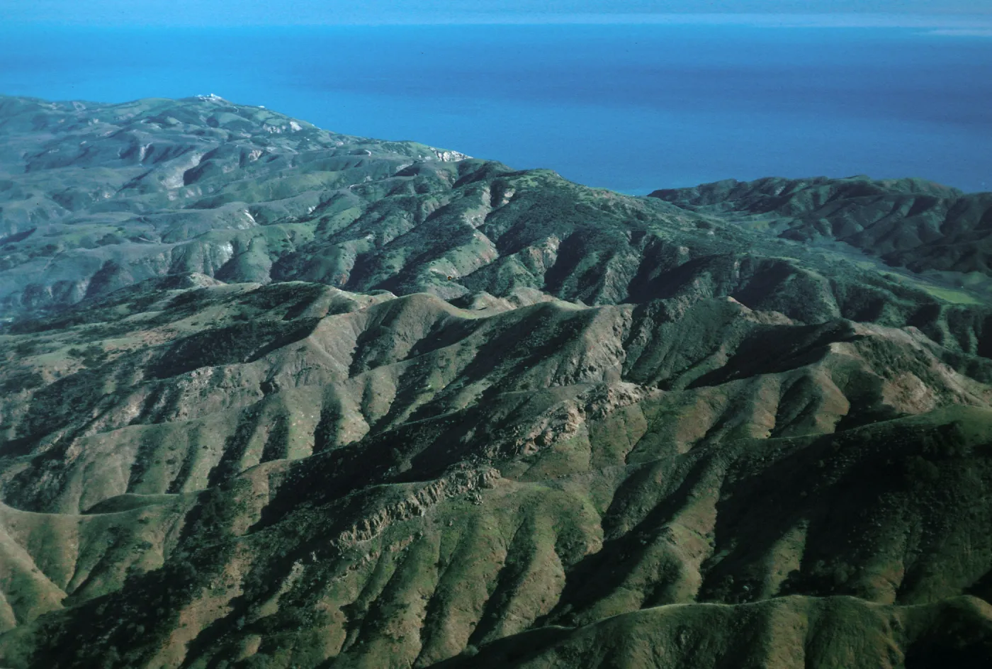 view of navy base, Red Peak area, Santa Cruz Island