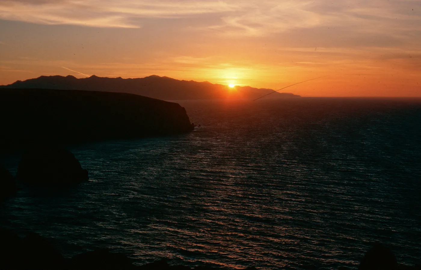 sunset, from Canyon Point, Santa Cruz Island