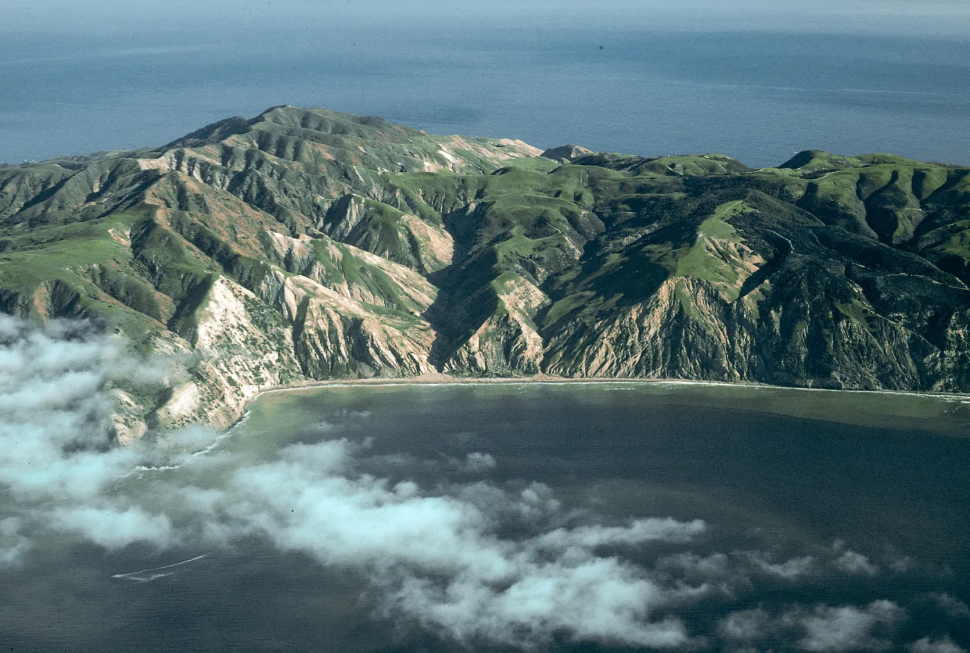 East end of China Harbor (note China Pines burn of December, 1994), Santa Cruz Island